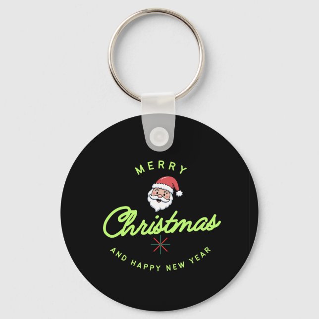Merry Christmas and Happy New Year Keychain (Front)