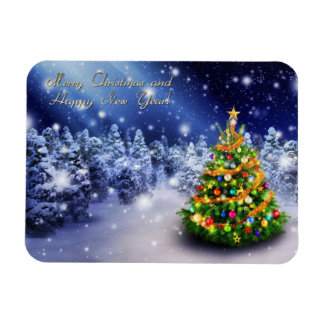 Merry christmas and happy new year magnet