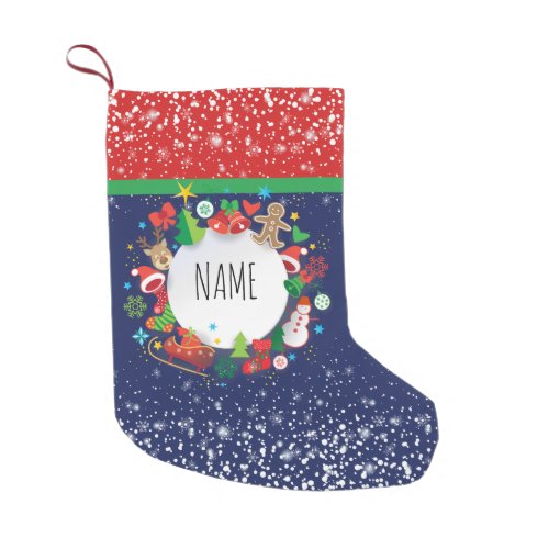 Merry Christmas and Happy New Year Monogram XMAS Small Christmas Stocking