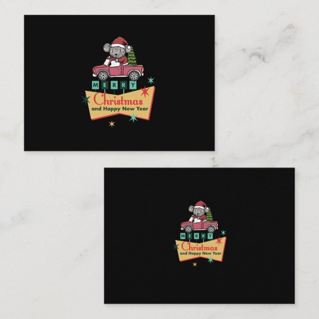 Merry Christmas and Happy New Year Note Card (Front/Back)
