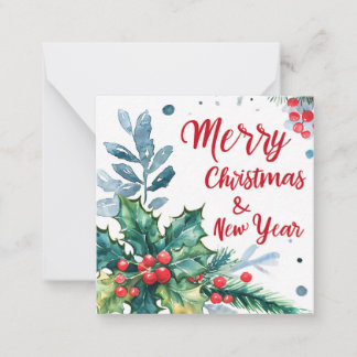Merry Christmas and Happy New Year Note Card