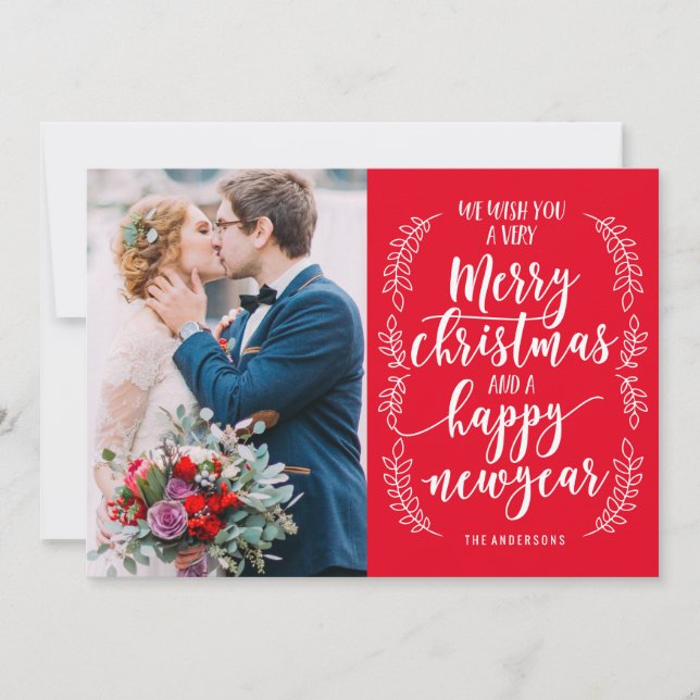Merry Christmas and Happy New Year Photo Card (Front)