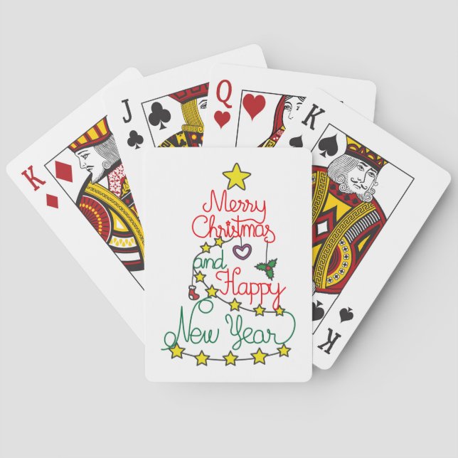 Merry Christmas and Happy New Year Poker Cards (Back)