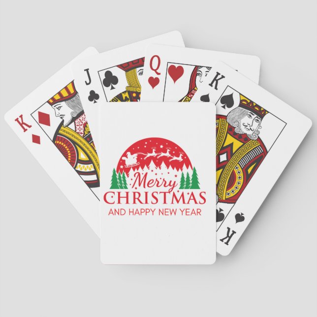 Merry Christmas And Happy New Year  Poker Cards (Back)