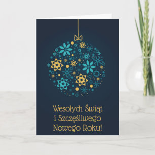 Merry Christmas and Happy New Year Polish Card