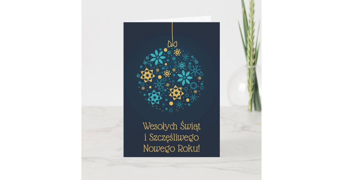 Merry Christmas and Happy New Year Polish Card | Zazzle