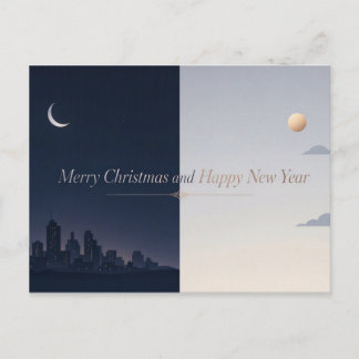 Merry Christmas and Happy New Year Postcard