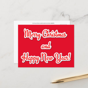 Merry Christmas and Happy New Year Postcard