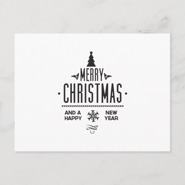 Merry Christmas and Happy New Year Postcard (Front)