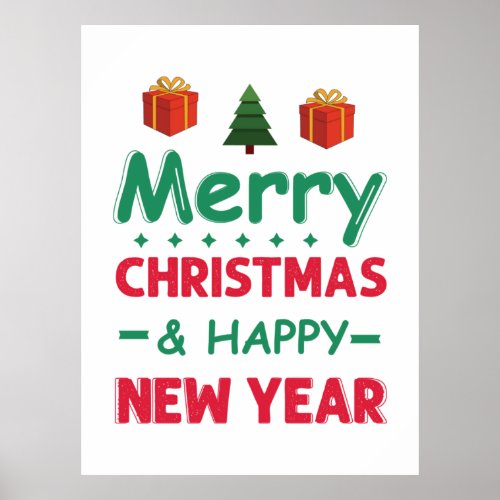 Merry Christmas And Happy New Year Poster