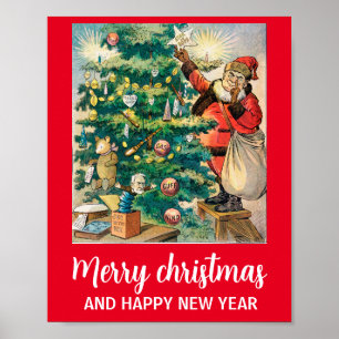 Merry christmas and happy new year  poster