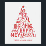 Merry Christmas and Happy New Year. Red lettering Wine Label<br><div class="desc">"We wish you a Merry Christmas and Happy New Year" red lettering Wine Label.</div>