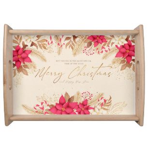 Merry Christmas and Happy New Year Serving Tray