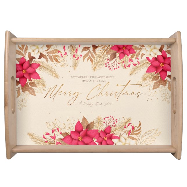 Merry Christmas and Happy New Year Serving Tray (Front)