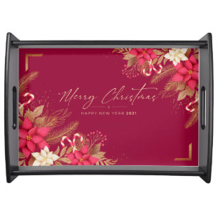 Merry Christmas and Happy New Year Serving Tray