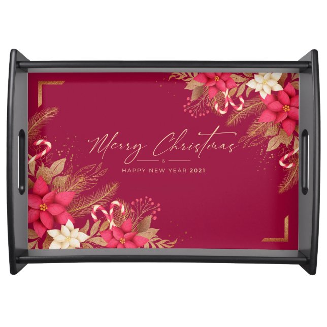 Merry Christmas and Happy New Year Serving Tray (Front)