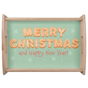 Merry Christmas and Happy New Year Serving Tray