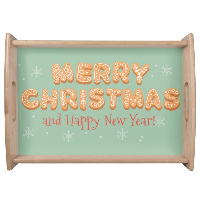 Merry Christmas and Happy New Year Serving Tray (Front)