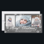 Merry Christmas and Happy New Year Snowflakes Holiday Card<br><div class="desc">3-Photo Holiday Card with chalkboard background. 




  



  



  


com</div>