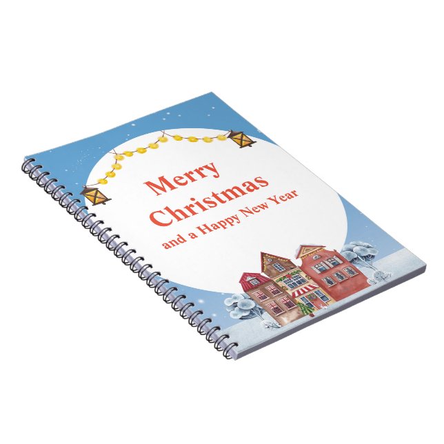 Merry Christmas and Happy New Year Spiral Photo  Notebook (Right Side)