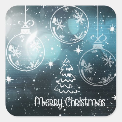 Merry Christmas and Happy New Year Square Sticker