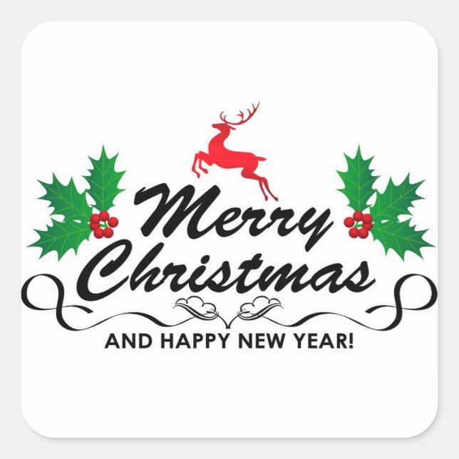 Merry Christmas and happy new year  Square Sticker (Front)