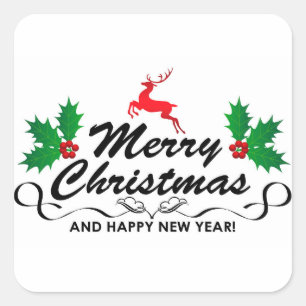 Merry Christmas and happy new year Square Sticker