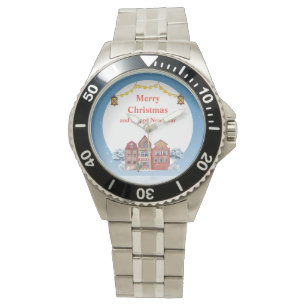 Merry Christmas and Happy New Year Stainless Steel Watch