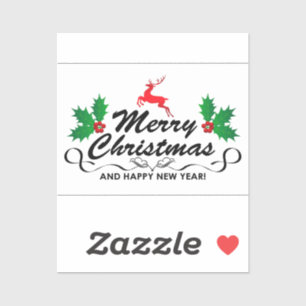 Merry Christmas and happy new year Sticker