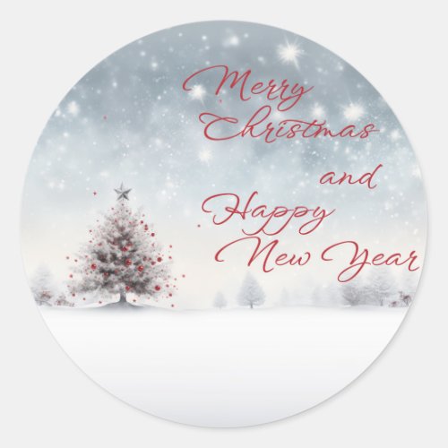 Merry Christmas and Happy New Year sticker