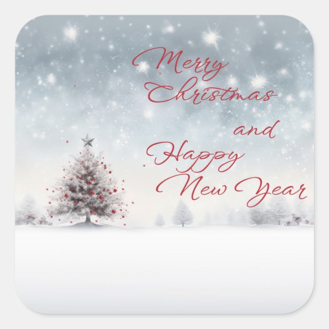Merry Christmas and Happy New Year sticker (Front)