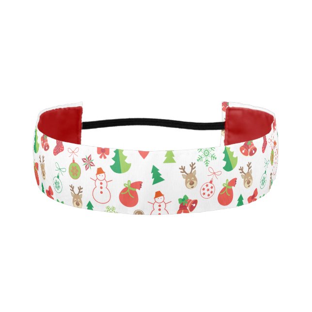Merry Christmas and Happy New Year Symbols pattern Athletic Headband (Front)