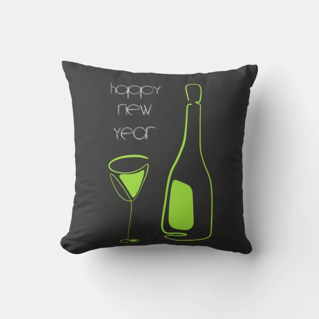 Merry Christmas and Happy New Year Throw Pillow (Front)