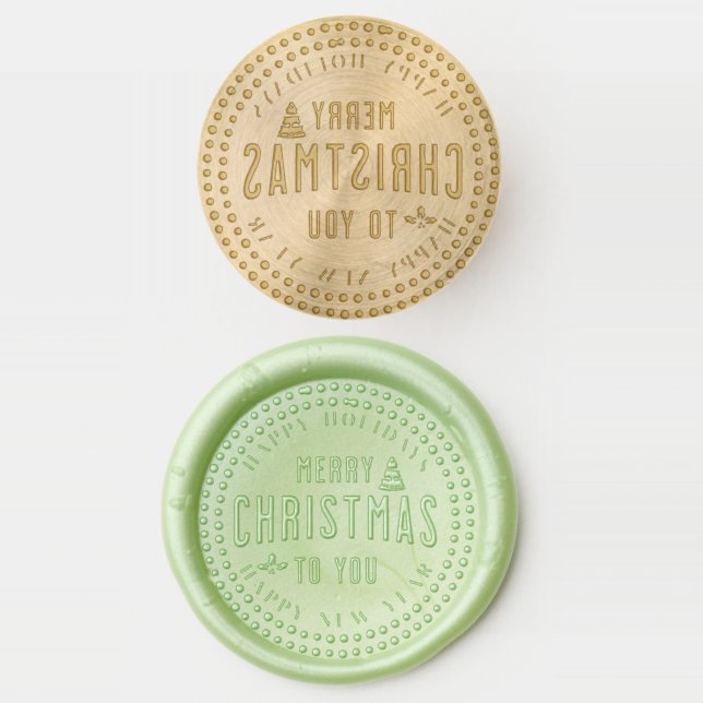 Merry Christmas and Happy New Year Wax Seal Stamp (Stamped)