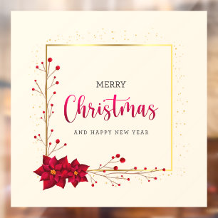 Merry Christmas and Happy New Year  Window Cling