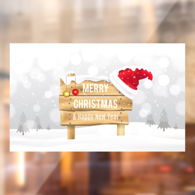 Merry Christmas and Happy New Year Window Cling (Sheet 2)
