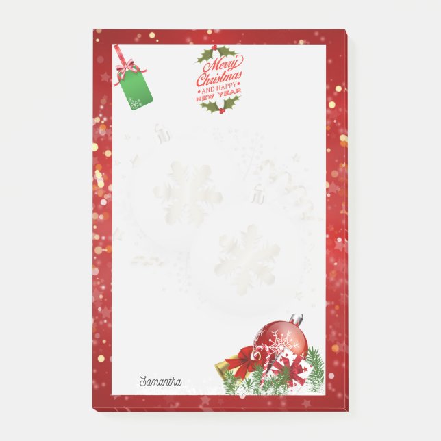 Merry Christmas and Happy New Year with Mistletoe  Post-it Notes (Front)