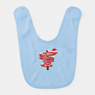 Merry Christmas and Happy New Year Wooden Arrows Baby Bib