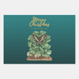 Merry Christmas and Happy New Year Wrapping Paper Sheets