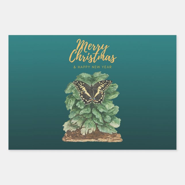 Merry Christmas and Happy New Year     Wrapping Paper Sheets (Front)