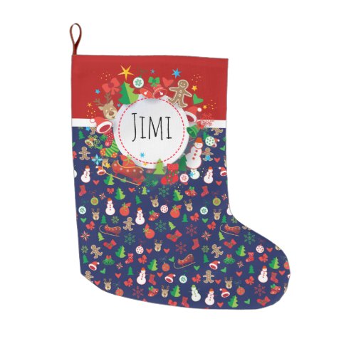 Merry Christmas and Happy New Year XMAS 2023 Large Christmas Stocking