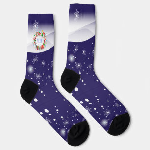 Merry Christmas and Happy New Year! XMAS Monogram Socks