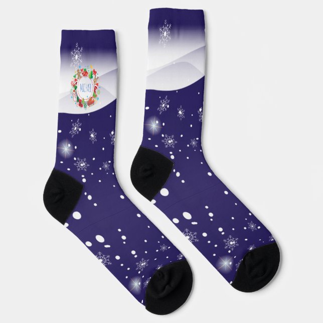 Merry Christmas and Happy New Year! XMAS Monogram  Socks (Right)