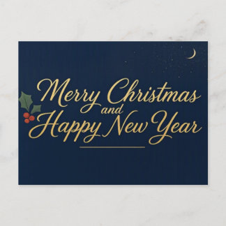 Merry Christmas and Happy New Years Postcard
