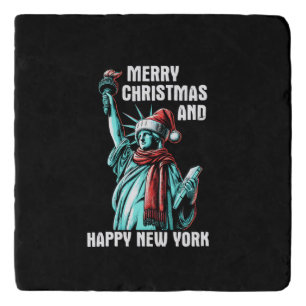 Merry Christmas And Happy New York - Funny Christm Trivet