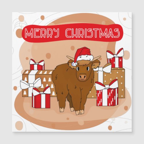 Merry Christmas and highland cow
