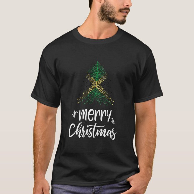 Merry Christmas and Jamaica flag T-Shirt (Front)