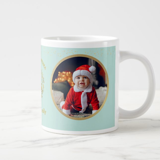 Merry Christmas and Love You Grandma | Two Photos Giant Coffee Mug (Right)