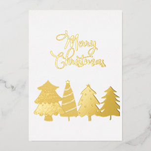 merry christmas and pink christmas trees notebook foil invitation