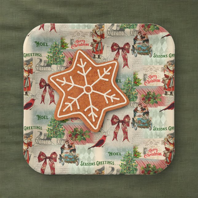 Merry Christmas and Seasons Greetings Paper Plates (Creator Uploaded)